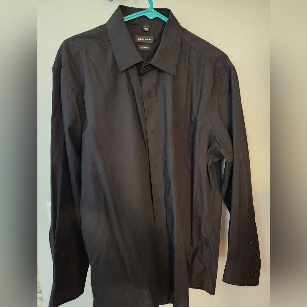 Pierre Cardin men's black dress shirt